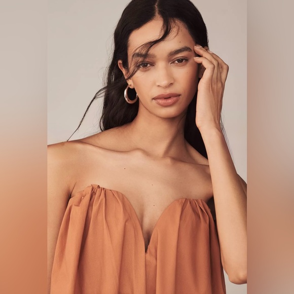 Significant Other Shiloh Strapless Floral Maxi Dress Size 12 Tangerine Rose - Picture 4 of 16